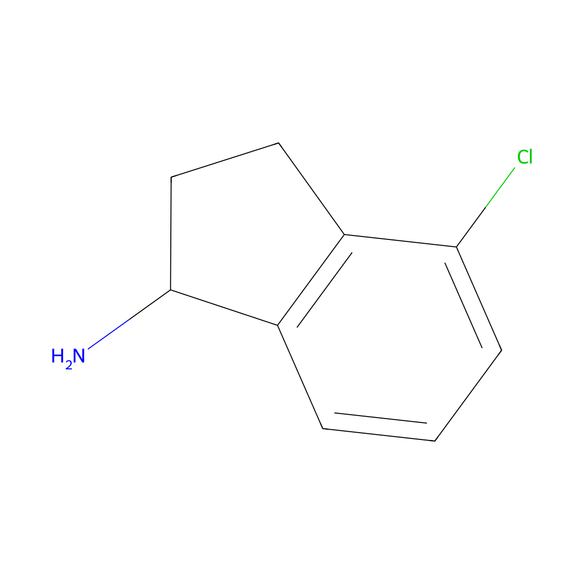 4-chloro-2,3-dihydro-1H-inden-1-amine molecular structure, CAS 67120-40-5