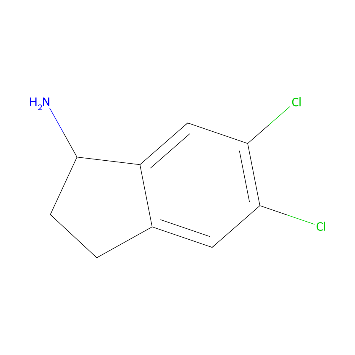 5,6-Dichloro-indan-1-ylamine molecular structure, CAS 67120-42-7