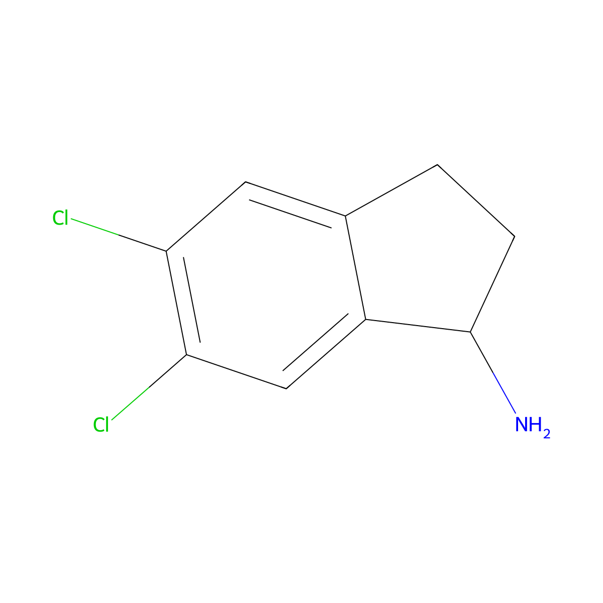 5,6-Dichloro-indan-1-ylamine molecular structure, CAS 67120-42-7