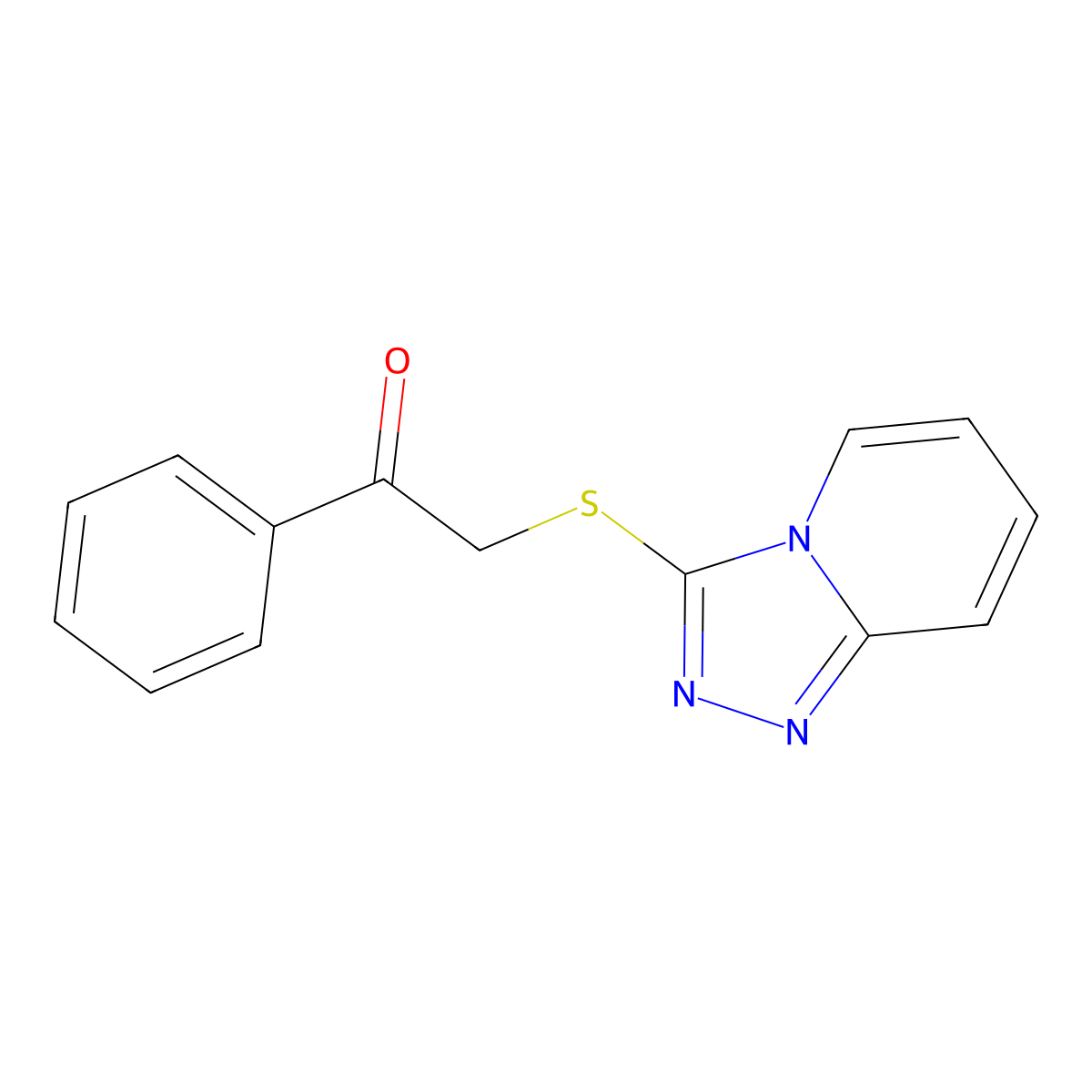 1-Phenyl-2-([1,2,4]triazolo[4,3-a]pyridin-3-ylthio)ethanone molecular structure, CAS 671200-69-4