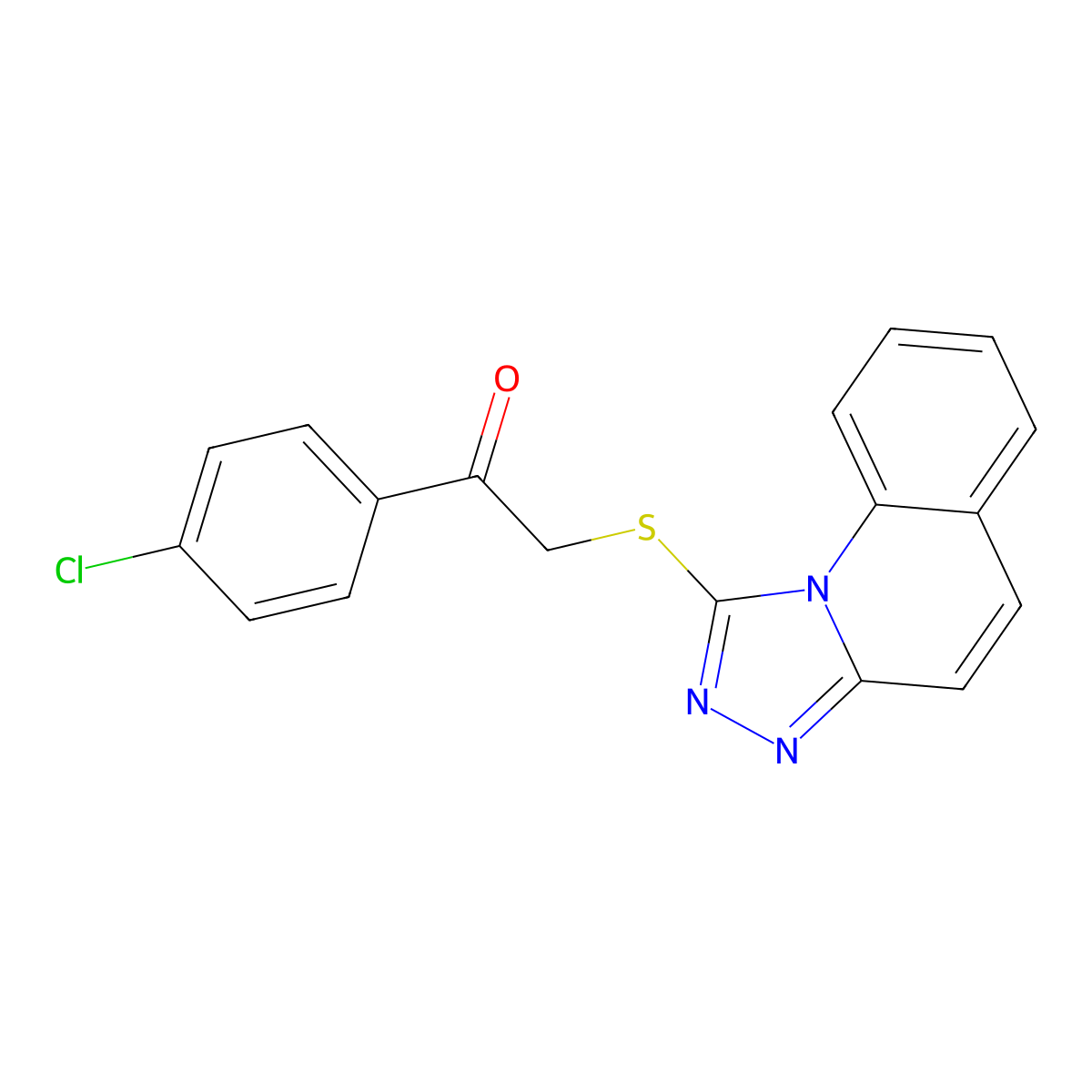1-(4-Chlorophenyl)-2-([1,2,4]triazolo[4,3-a]quinolin-1-ylsulfanyl)ethanone molecular structure, CAS 671200-70-7
