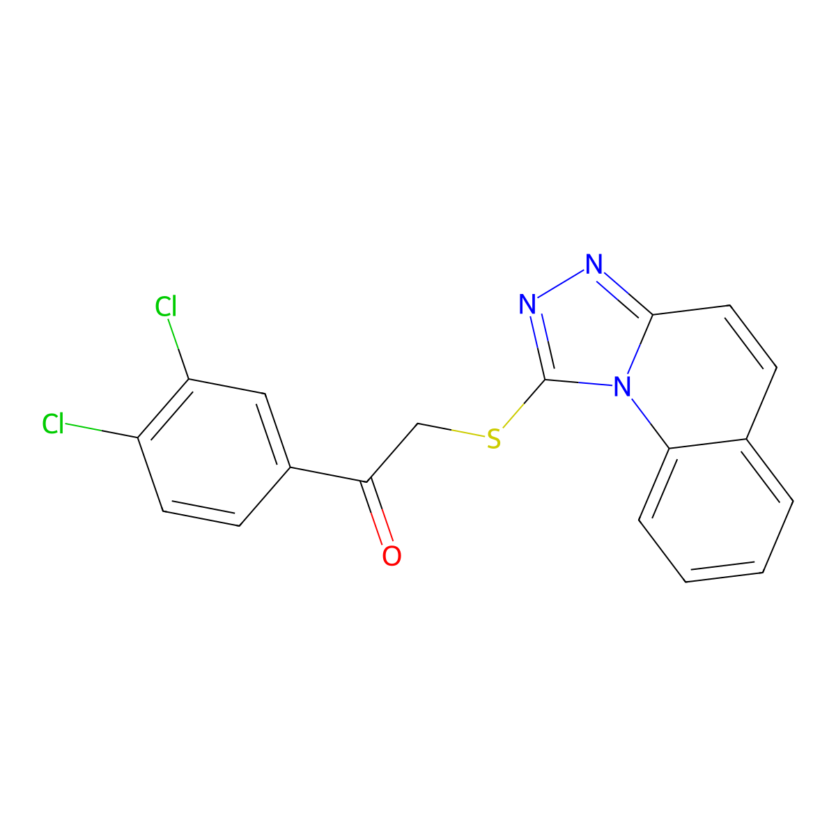 1-(3,4-Dichlorophenyl)-2-([1,2,4]triazolo[4,3-a]quinolin-1-ylsulfanyl)ethanone molecular structure, CAS 671200-71-8