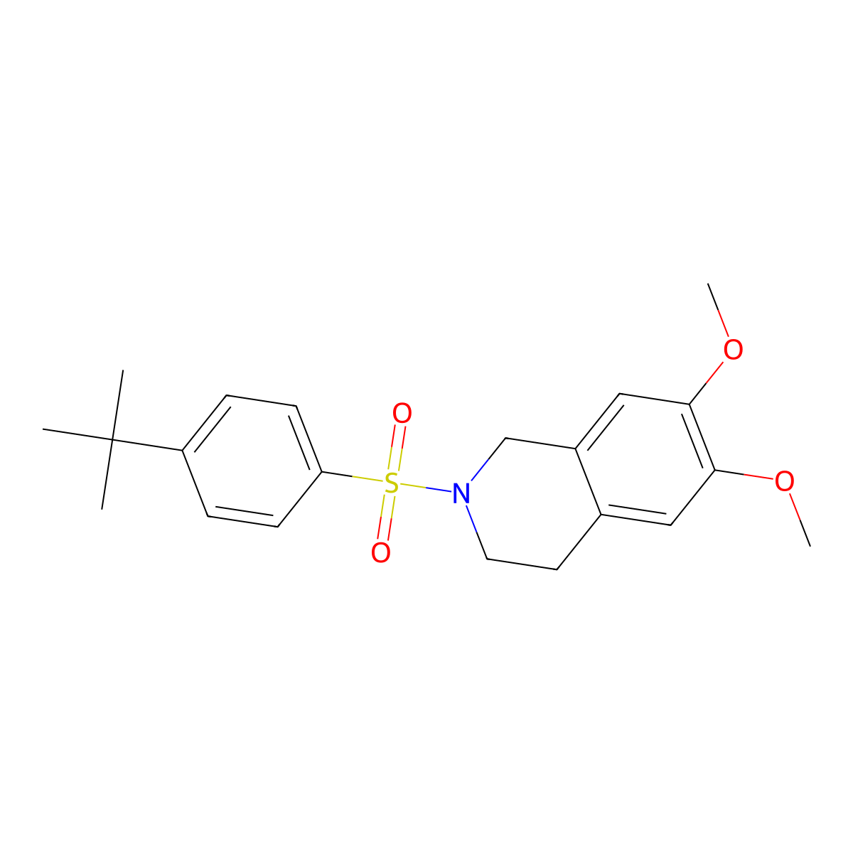 2-(4-tert-butylphenyl)sulfonyl-6,7-dimethoxy-3,4-dihydro-1H-isoquinoline molecular structure, CAS 671200-94-5