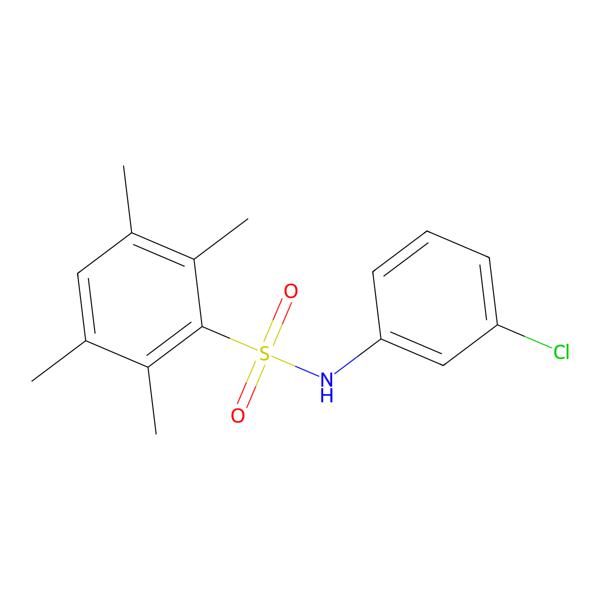 N-(3-chlorophenyl)-2,3,5,6-tetramethylbenzenesulfonamide molecular structure, CAS 671200-98-9