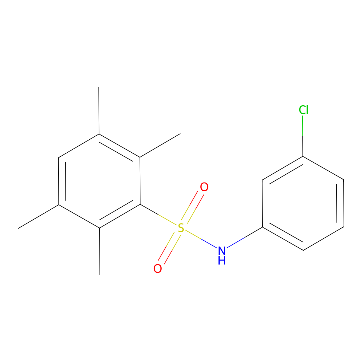 N-(3-chlorophenyl)-2,3,5,6-tetramethylbenzenesulfonamide molecular structure, CAS 671200-98-9