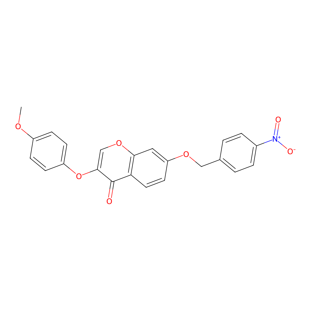 3-(4-Methoxyphenoxy)-7-[(4-nitrophenyl)methoxy]chromen-4-one molecular structure, CAS 671210-84-7
