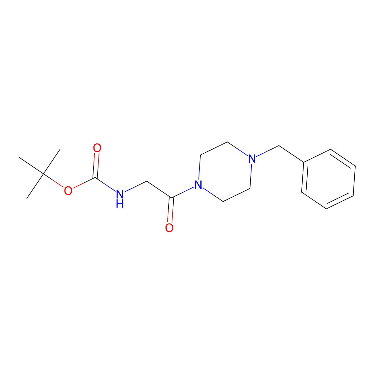 4-Benzyl-1-(Boc-amino-acetyl)-piperazine molecular structure, CAS 671212-34-3