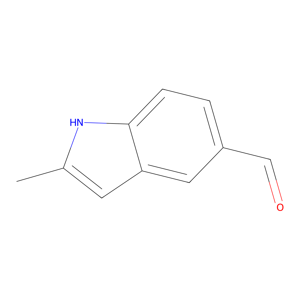 2-methyl-1H-indole-5-carbaldehyde molecular structure, CAS 671215-52-4