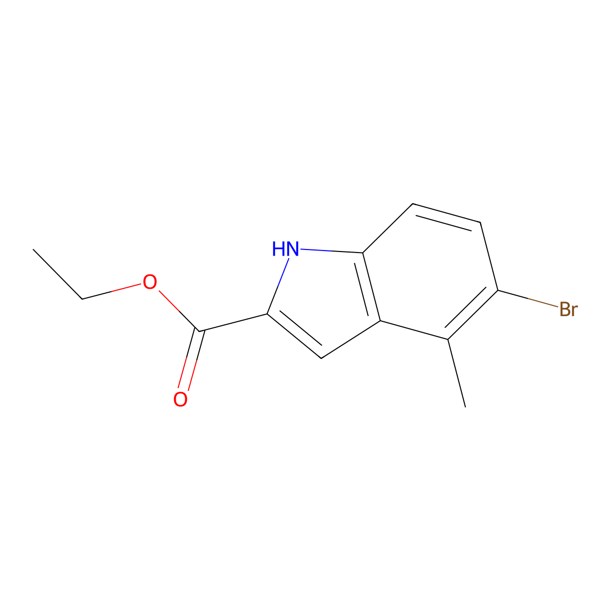 5-bromo-4-methyl-1H-indole-2-carboxylic acid ethyl ester molecular structure, CAS 671215-69-3