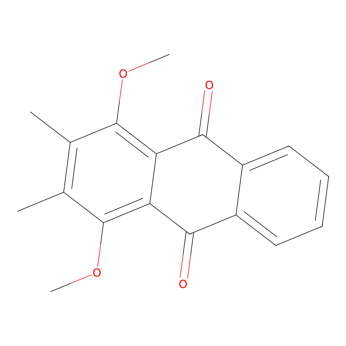 1,4-Dimethoxy-2,3-dimethyl-9,10-anthraquinone molecular structure, CAS 67122-24-1