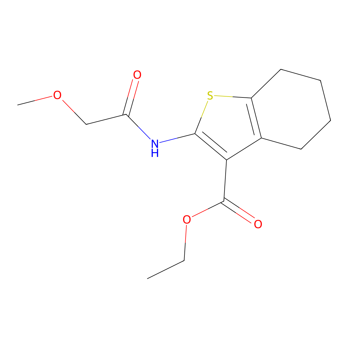 Ethyl 2-[(methoxyacetyl)amino]-4,5,6,7-tetrahydro-1-benzothiophene-3-carboxylate molecular structure, CAS 671221-94-6
