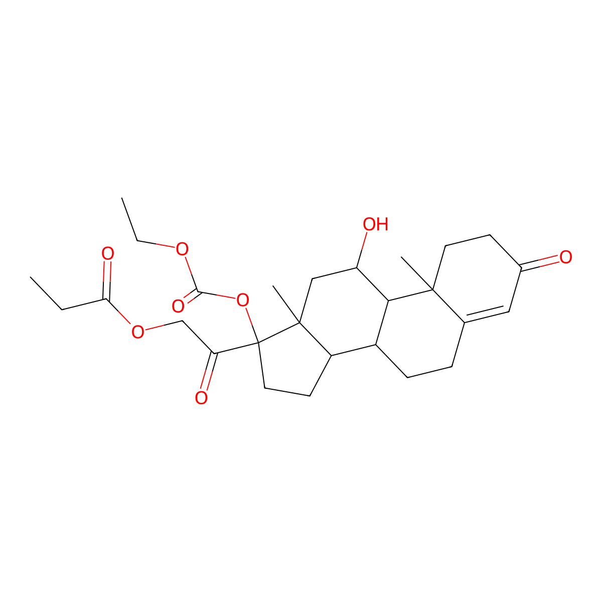 1,2-Dihydro Prednicarbate molecular structure, CAS 671225-26-6