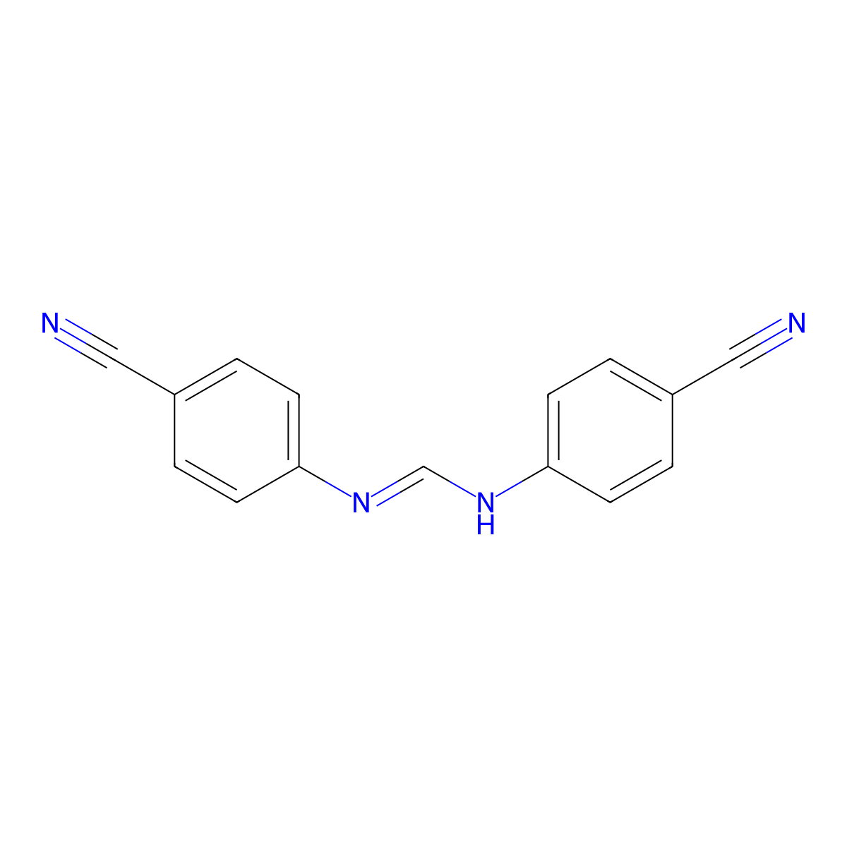 N,N'-Bis(4-cyanophenyl)methanimidamide molecular structure, CAS 67126-84-5