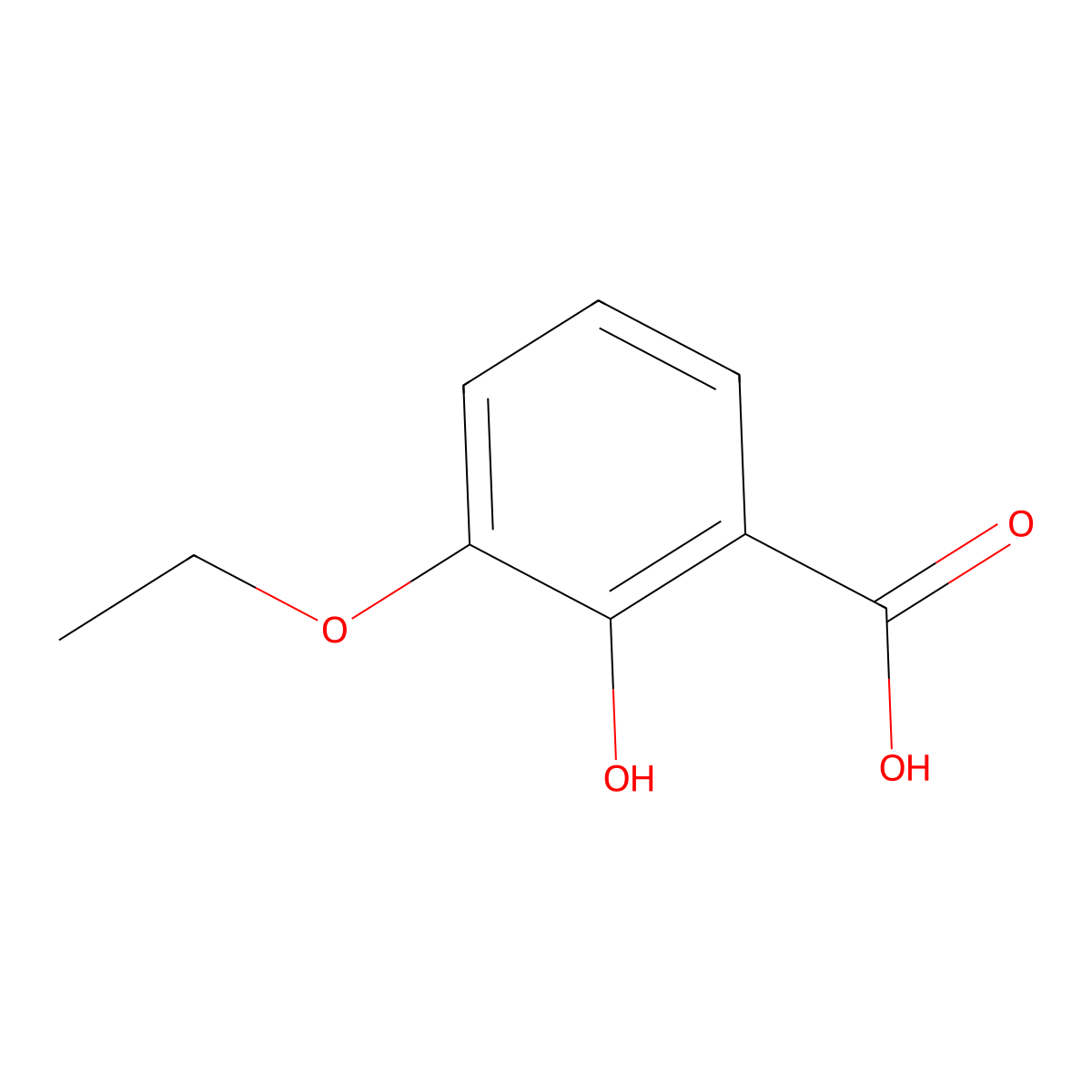 3-Ethoxy-2-hydroxybenzoic acid molecular structure, CAS 67127-72-4