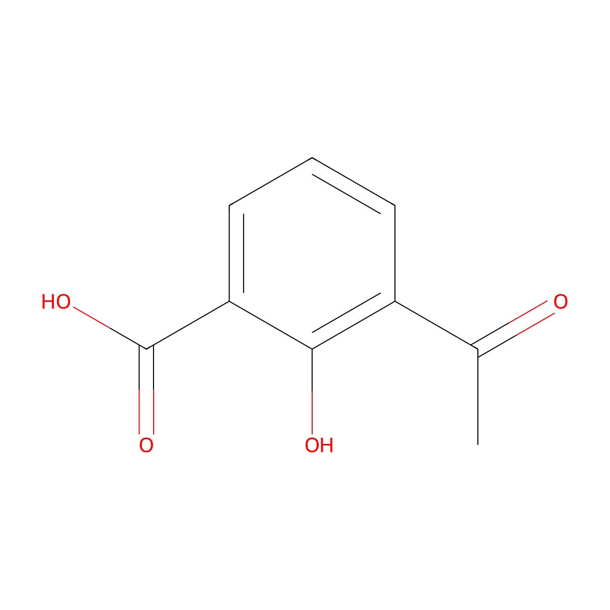 3-Acetyl-2-hydroxybenzoic acid molecular structure, CAS 67127-78-0