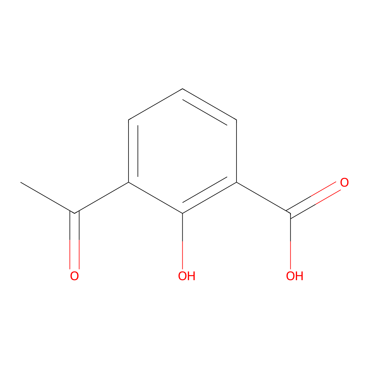 3-Acetyl-2-hydroxybenzoic acid molecular structure, CAS 67127-78-0