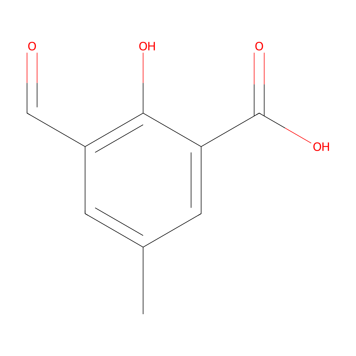 3-Formyl-2-hydroxy-5-methylbenzoic acid molecular structure, CAS 67127-83-7