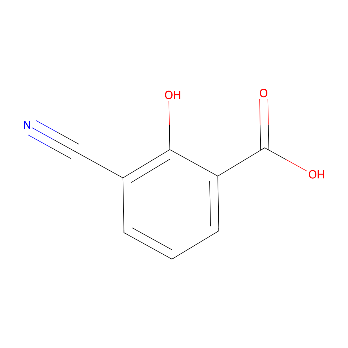 3-Cyano-2-hydroxybenzoic acid molecular structure, CAS 67127-84-8