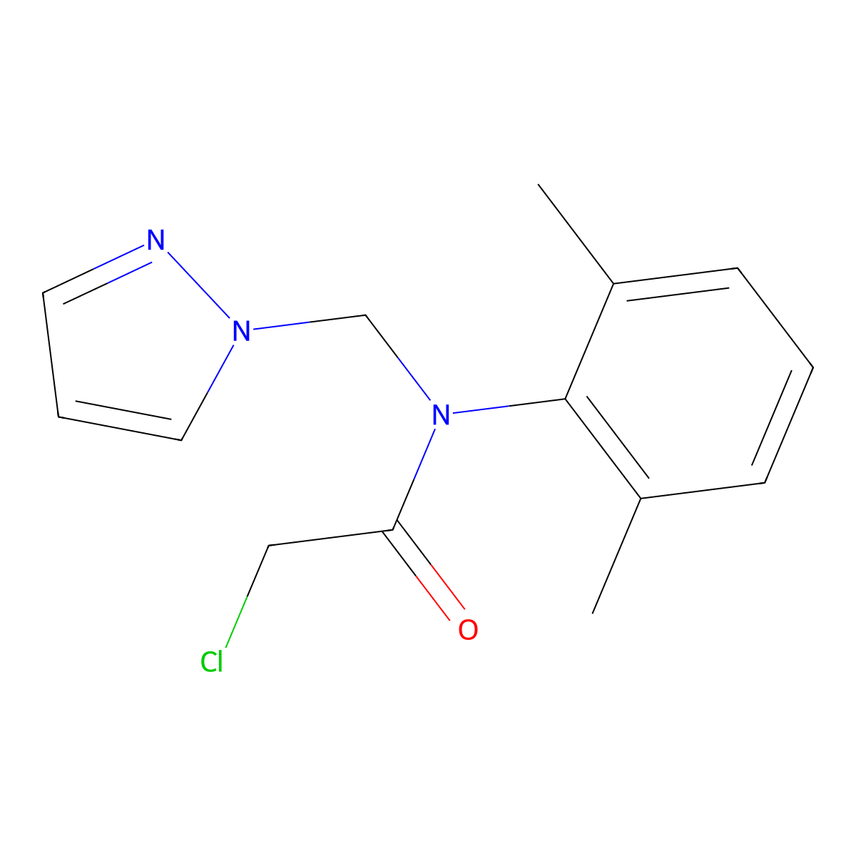 Metazachlor molecular structure, CAS 67129-08-2