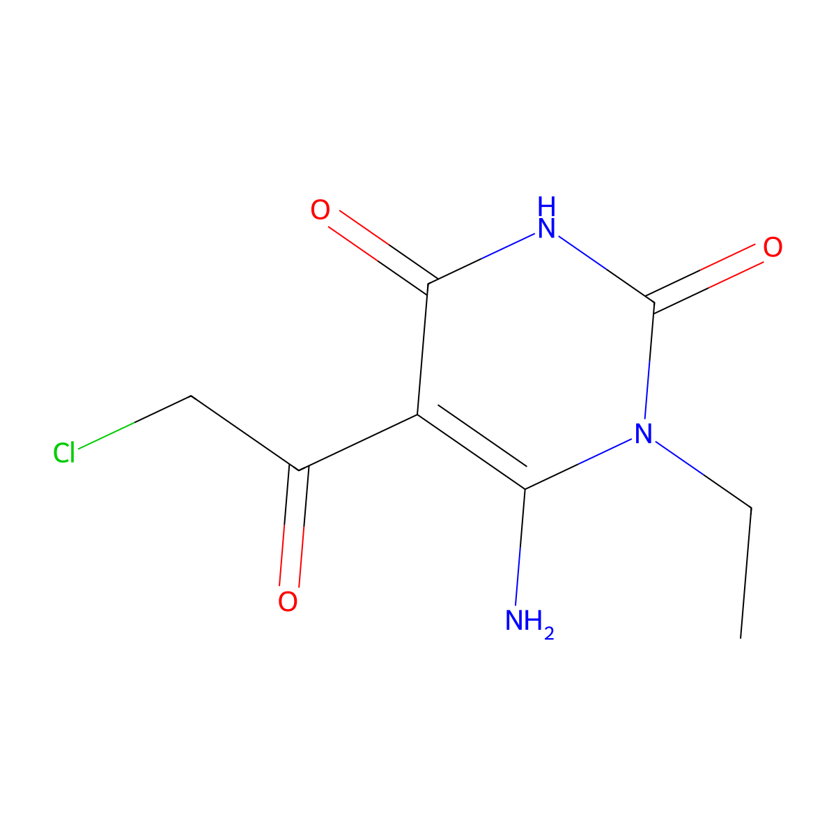 6-amino-5-(chloroacetyl)-1-ethylpyrimidine-2,4(1H,3H)-dione molecular structure, CAS 67130-67-0