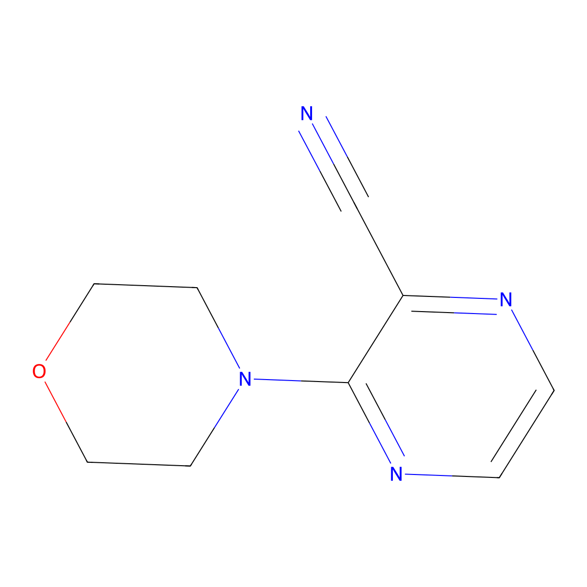 3-Morpholinopyrazine-2-carbonitrile molecular structure, CAS 67130-86-3