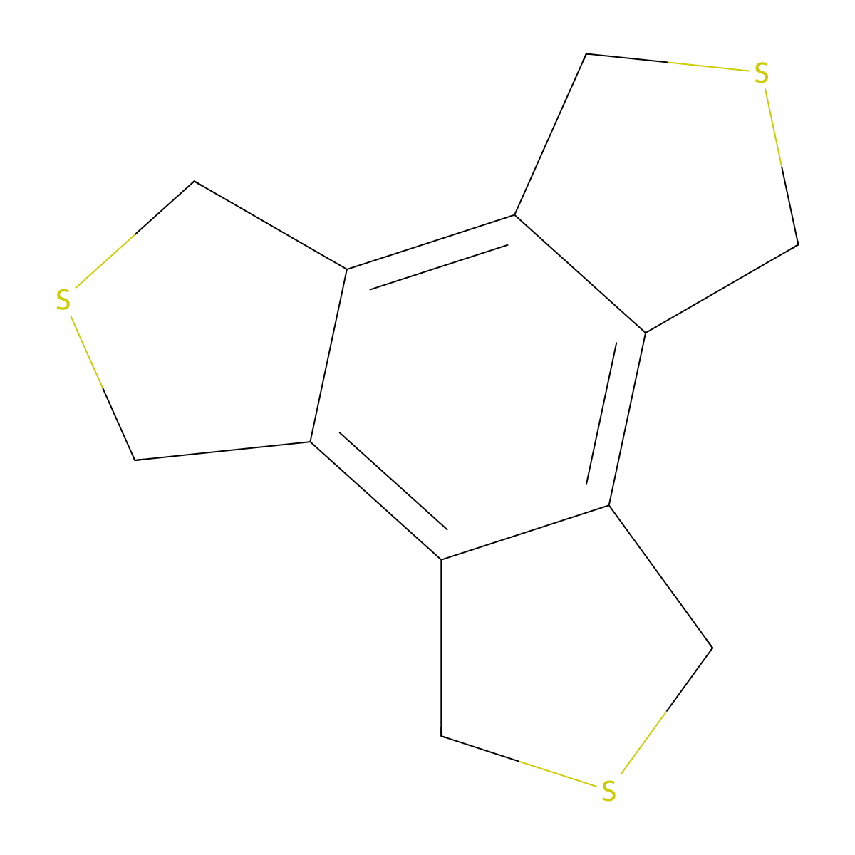 1,3,4,6,7,9-Hexahydro-benzo[1,2-c:3,4-c':5,6-c'']trithiophene molecular structure, CAS 67130-91-0