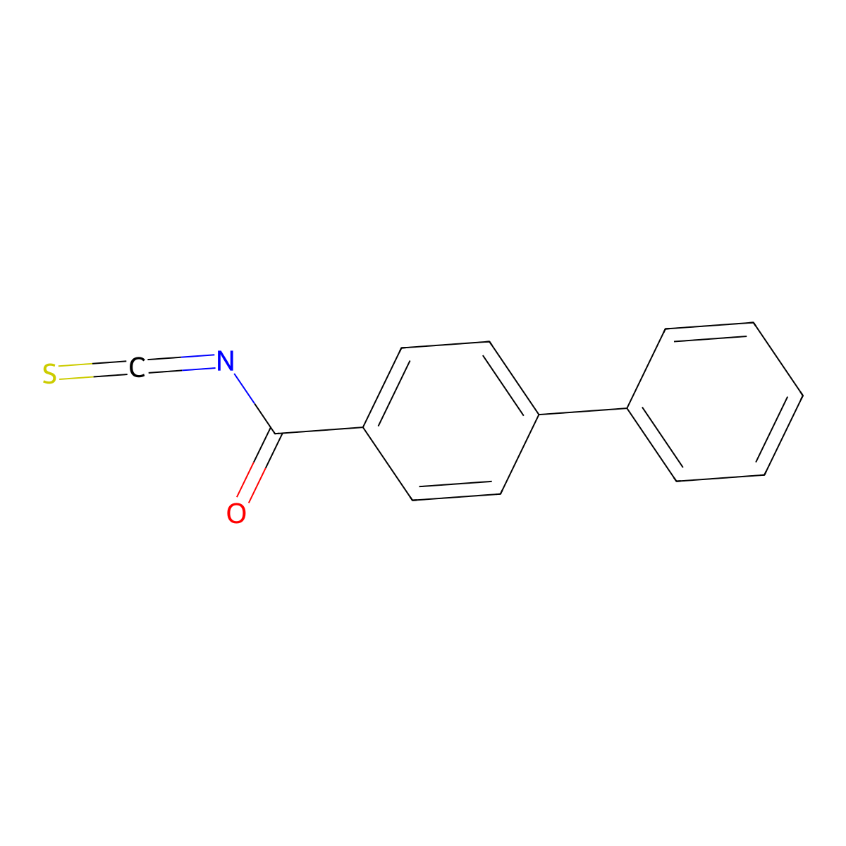 [1,1'-Biphenyl]-4-carbonyl isothiocyanate molecular structure, CAS 67132-17-6