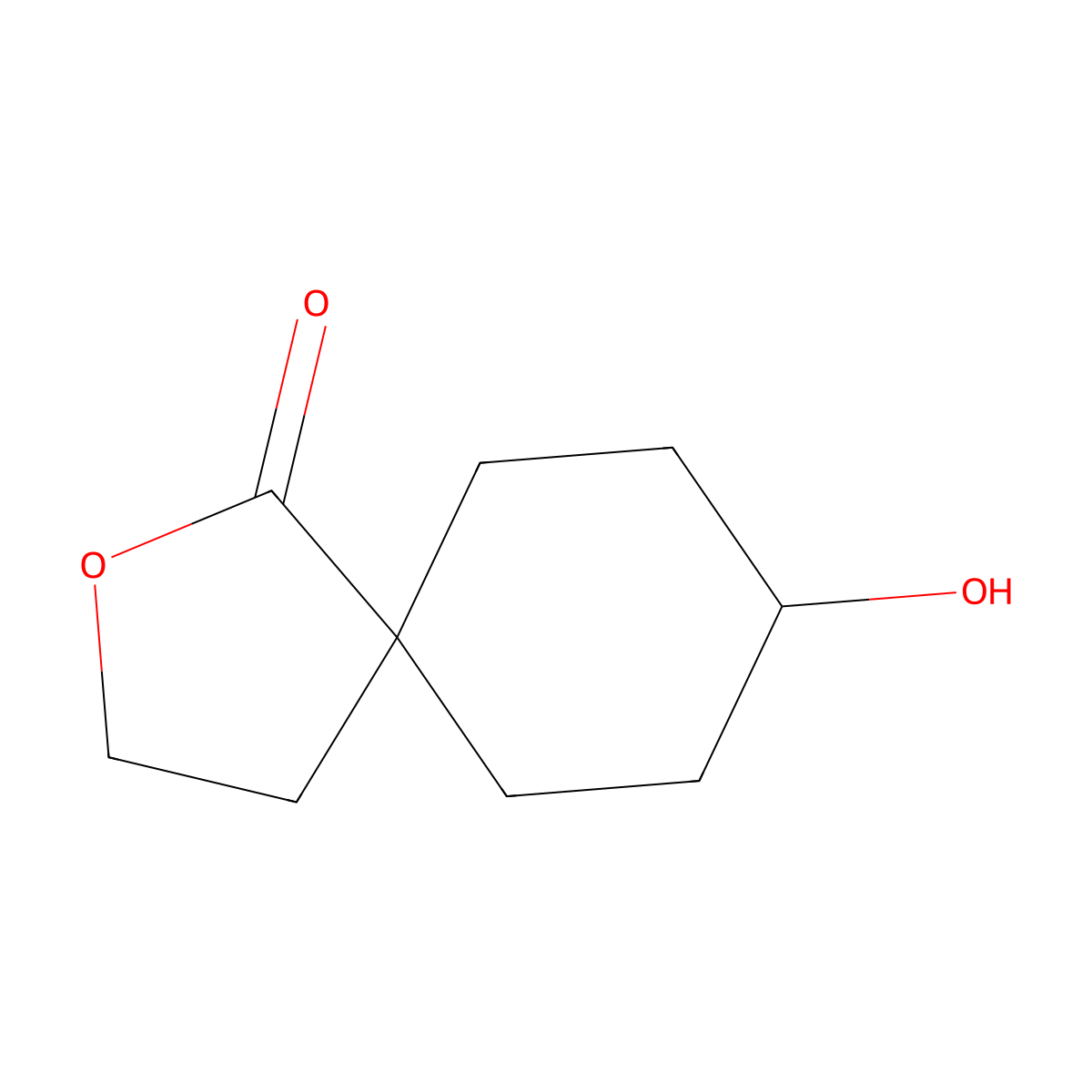 8-Hydroxy-2-oxaspiro[4.5]decan-1-one molecular structure, CAS 67132-92-7