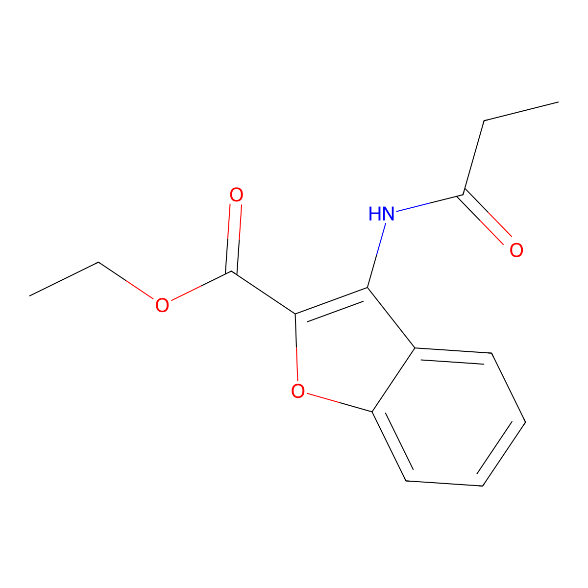 Ethyl 3-propionamidobenzofuran-2-carboxylate molecular structure, CAS 67138-50-5
