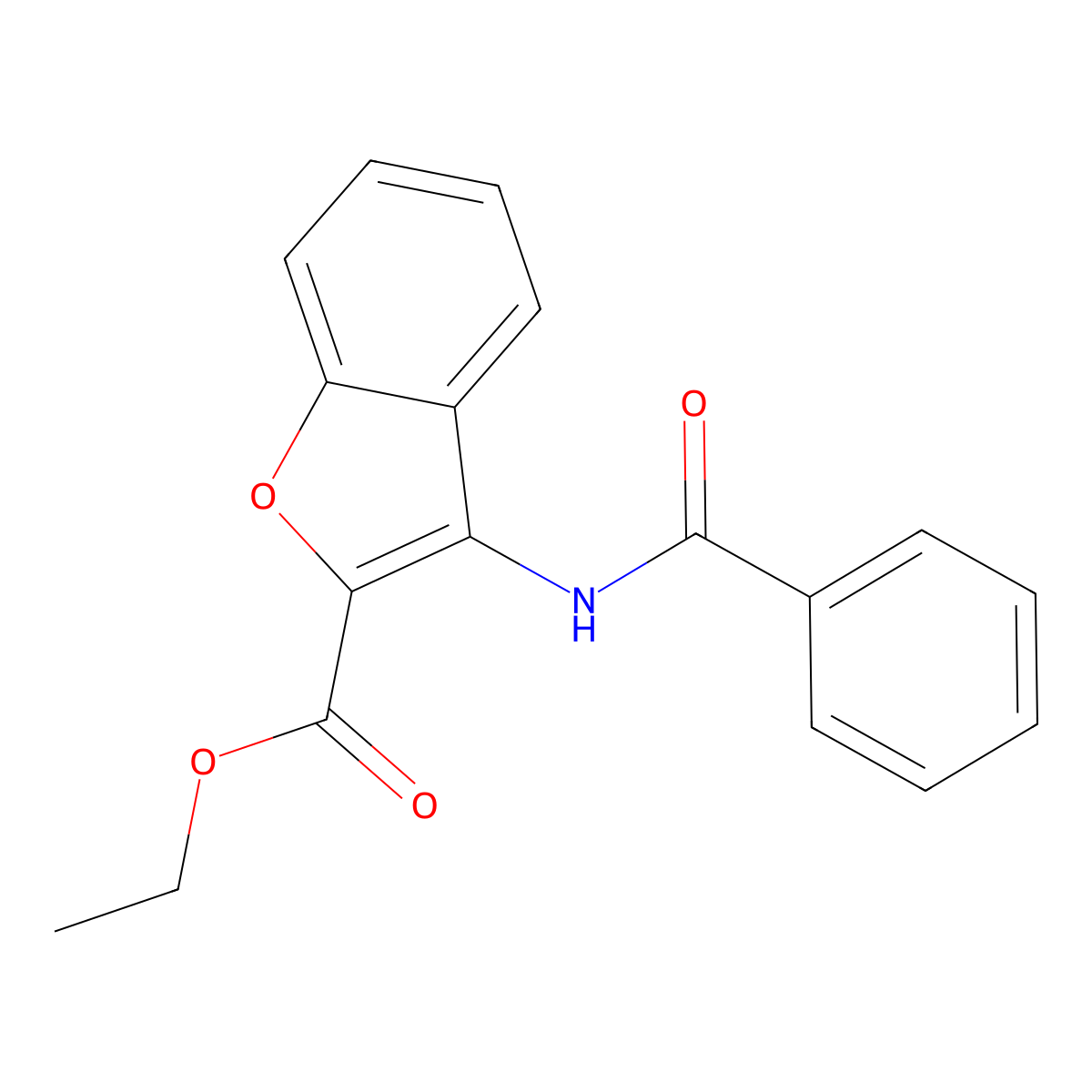 Ethyl 3-benzamido-1-benzofuran-2-carboxylate molecular structure, CAS 67138-51-6