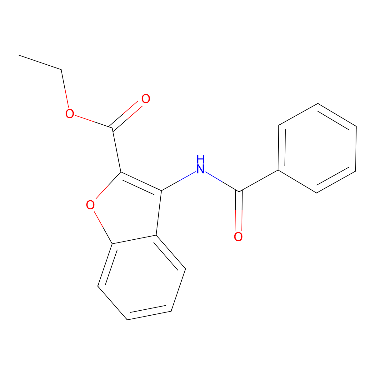 Ethyl 3-benzamido-1-benzofuran-2-carboxylate molecular structure, CAS 67138-51-6