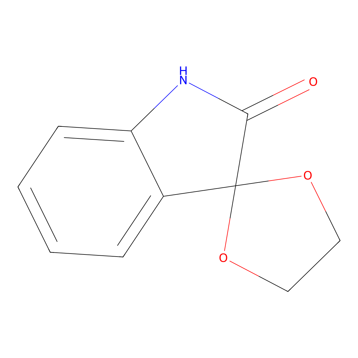 Spiro(1,3-dioxolane-2,3'-(3H)indol)-2'(1'H)-one molecular structure, CAS 6714-68-7
