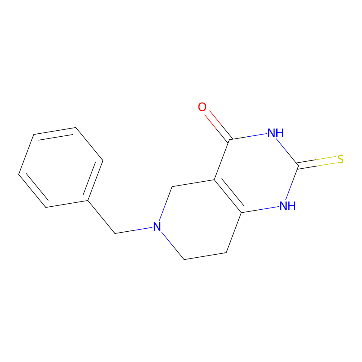 6-Benzyl-2-thioxo-2,3,5,6,7,8-hexahydropyrido[4,3-d]pyrimidin-4(1H)-one molecular structure, CAS 67140-12-9