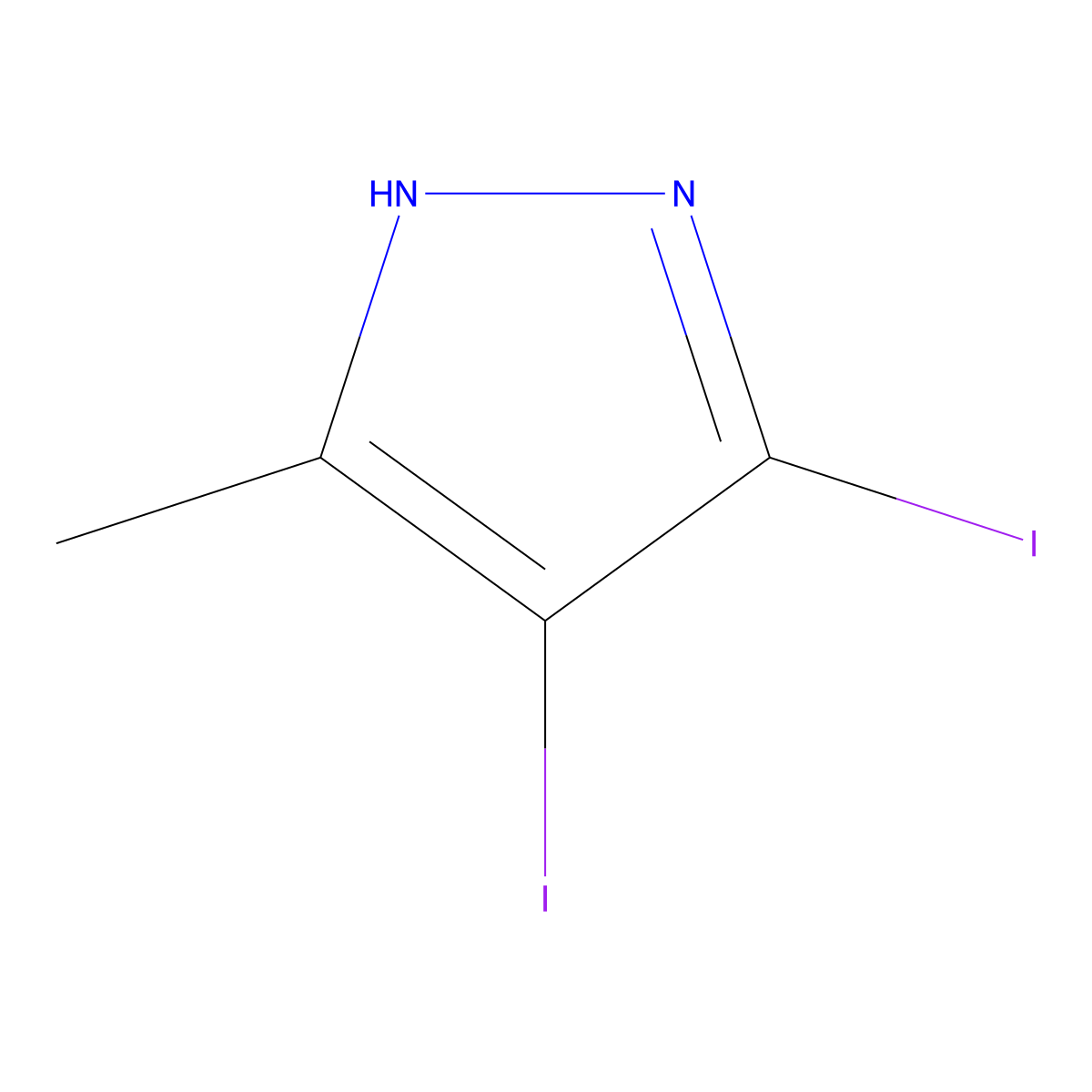 3,4-Diiodo-5-methyl-1h-pyrazole molecular structure, CAS 6715-87-3