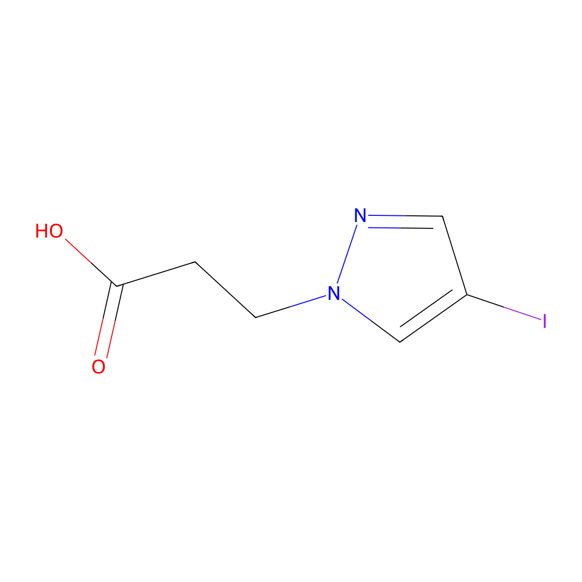 3-(4-Iodo-1H-pyrazol-1-yl)propanoic acid molecular structure, CAS 6715-91-9