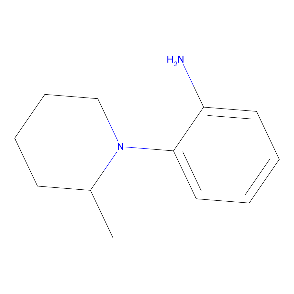 2-(2-Methylpiperidin-1-yl)aniline molecular structure, CAS 67150-20-3