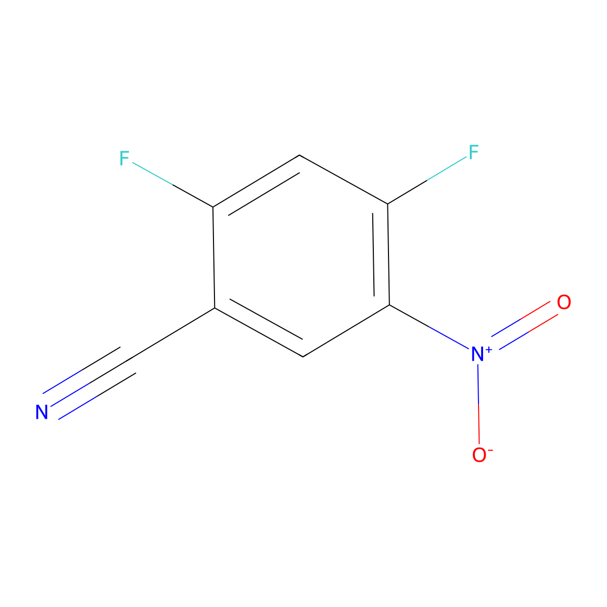 2,4-Difluoro-5-nitrobenzonitrile molecular structure, CAS 67152-20-9