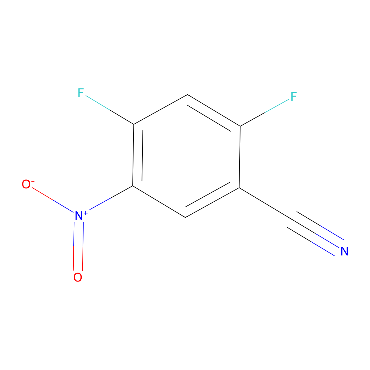 2,4-Difluoro-5-nitrobenzonitrile molecular structure, CAS 67152-20-9