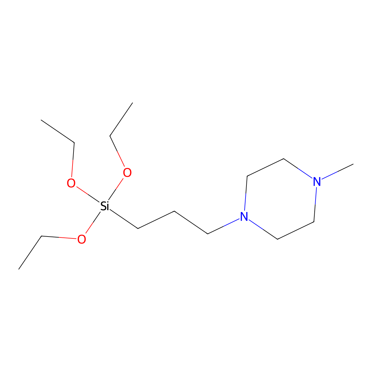 4-Methyl-1-(3-triethoxysilylpropyl)-piperazine molecular structure, CAS 67154-24-9