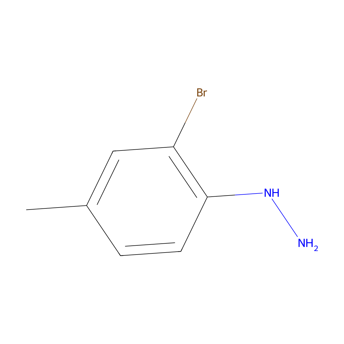 (2-Bromo-4-methylphenyl)hydrazine molecular structure, CAS 67156-57-4