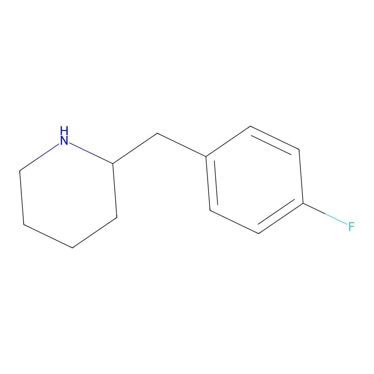 2-(4-Fluoro-benzyl)-piperidine molecular structure, CAS 67157-30-6
