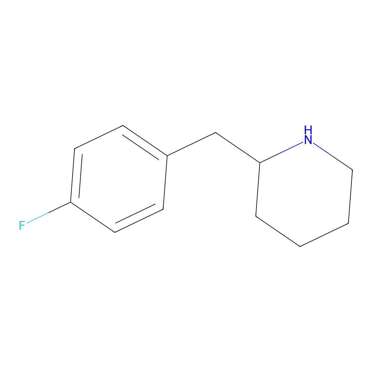 2-(4-Fluoro-benzyl)-piperidine molecular structure, CAS 67157-30-6
