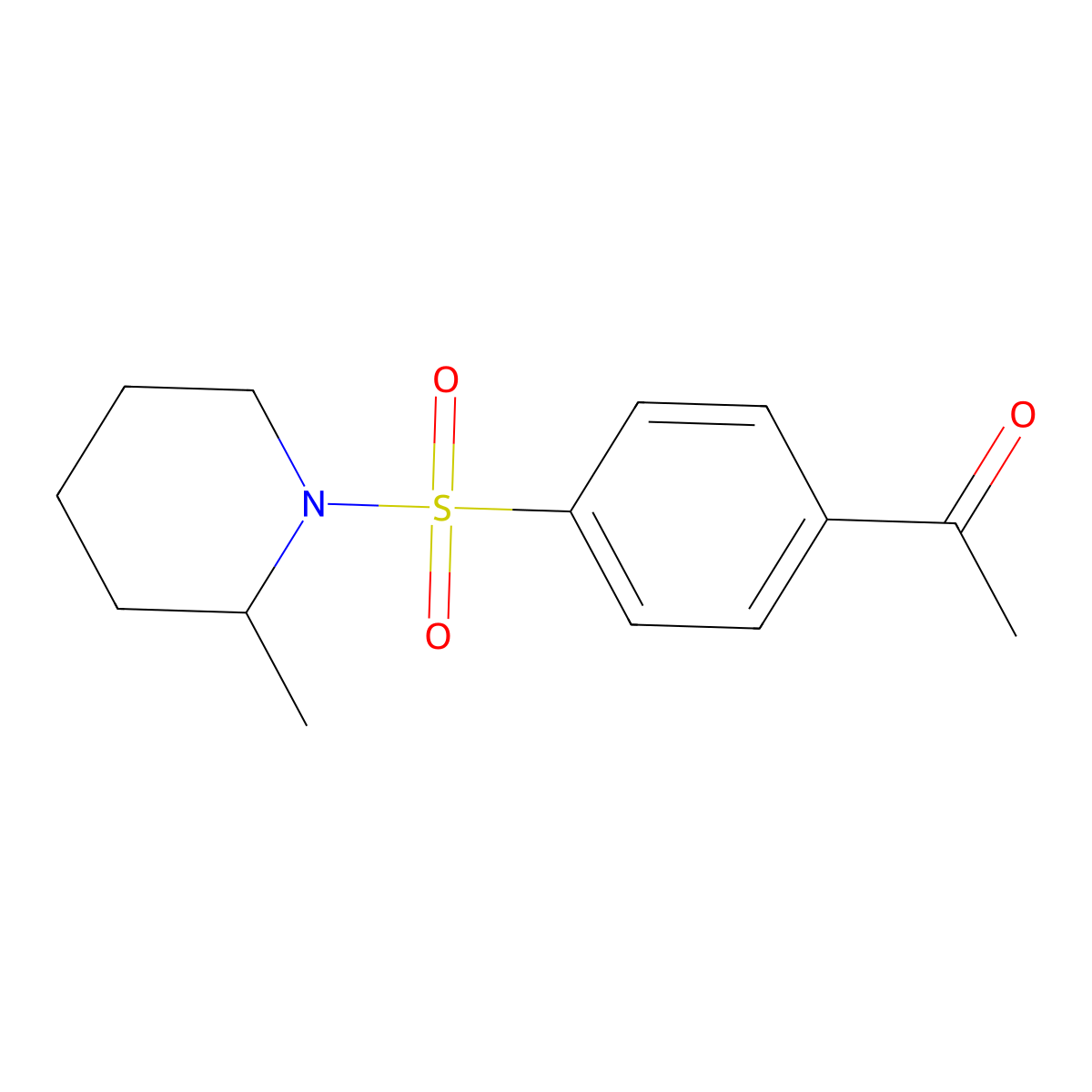 1-[4-[(2-Methyl-1-piperidinyl)sulfonyl]phenyl]ethanone molecular structure, CAS 67157-38-4