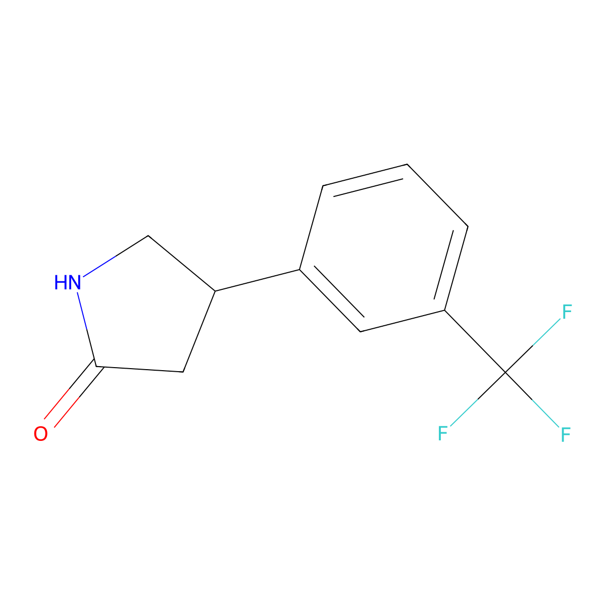 4-[3-(Trifluoromethyl)phenyl]pyrrolidin-2-one molecular structure, CAS 67159-42-6