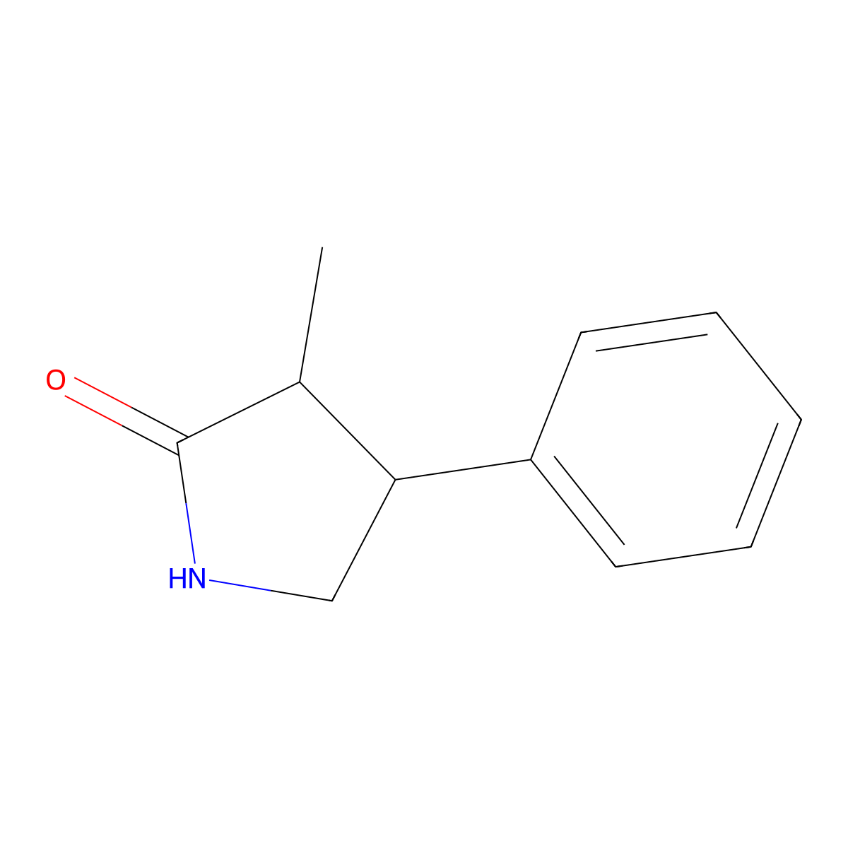 3-Methyl-4-phenylpyrrolidin-2-one molecular structure, CAS 67159-43-7