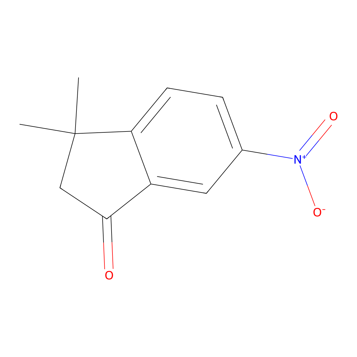 3,3-dimethyl-6-nitro-2,3-dihydro-1H-inden-1-one molecular structure, CAS 67159-79-9