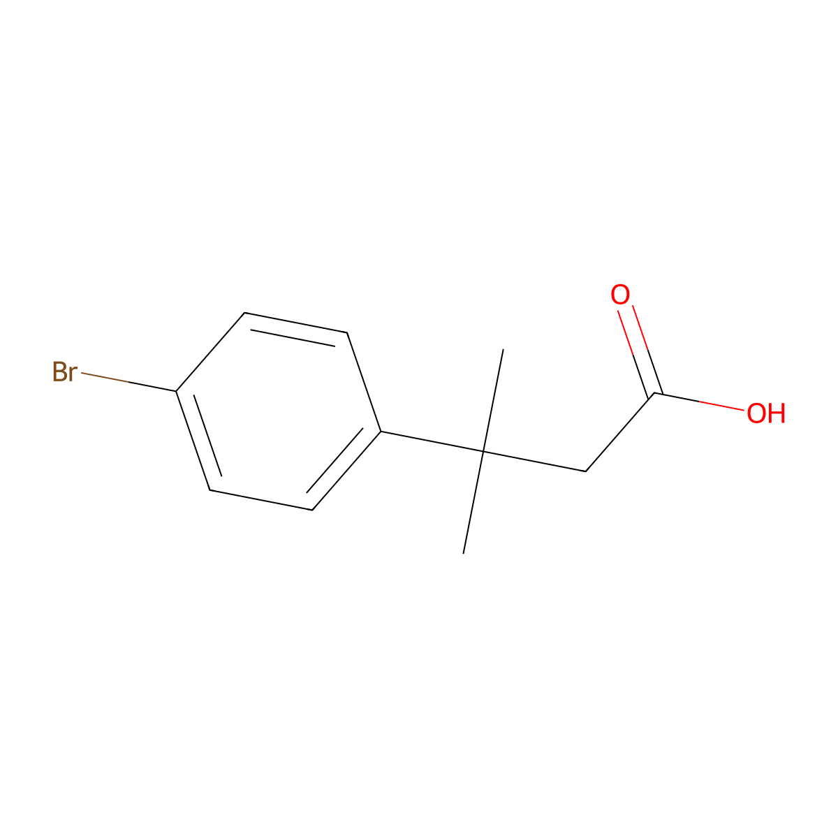 3-(4-Bromophenyl)-3-methylbutanoic acid molecular structure, CAS 67159-82-4