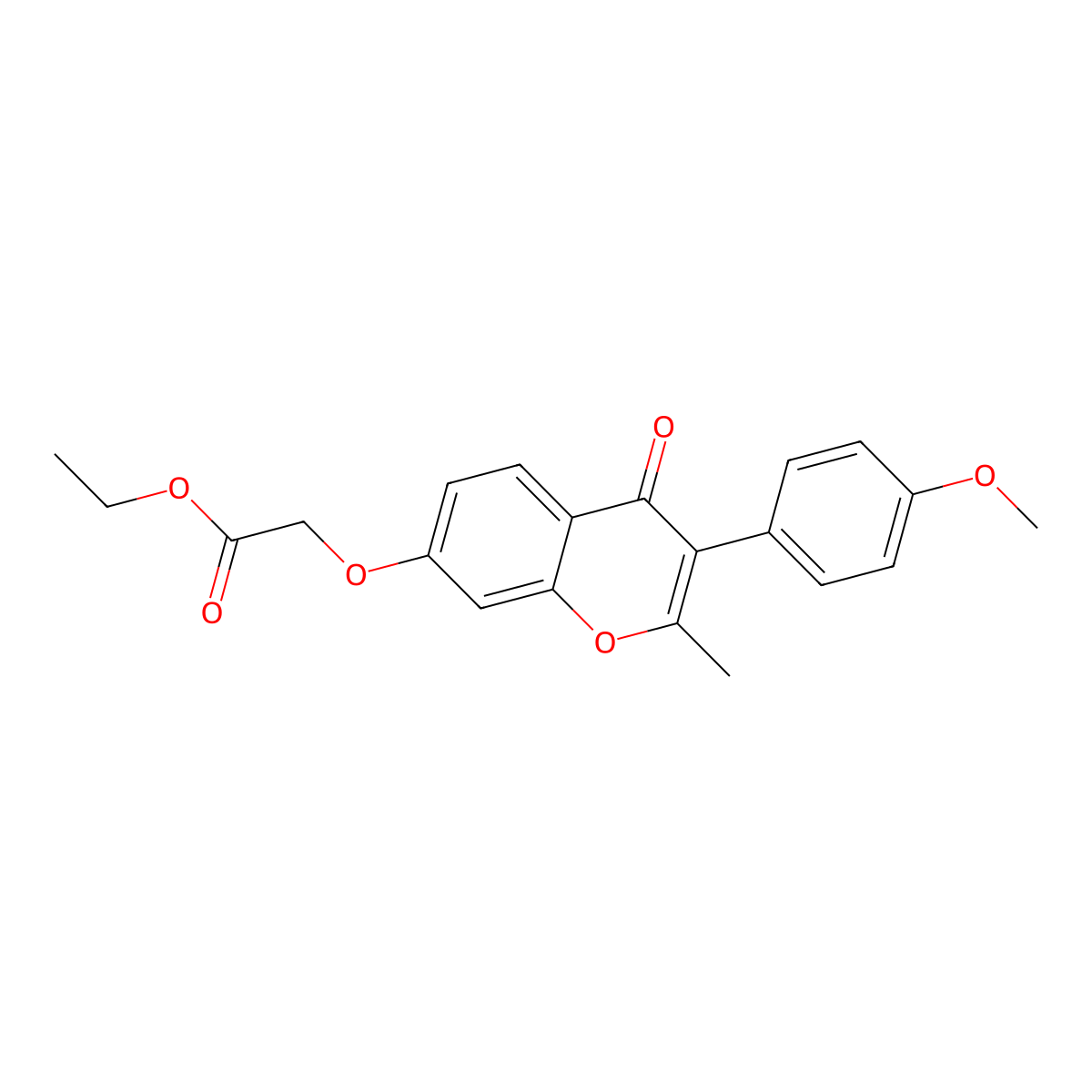 ethyl 2-((3-(4-methoxyphenyl)-2-methyl-4-oxo-4H-chromen-7-yl)oxy)acetate molecular structure, CAS 6716-73-0