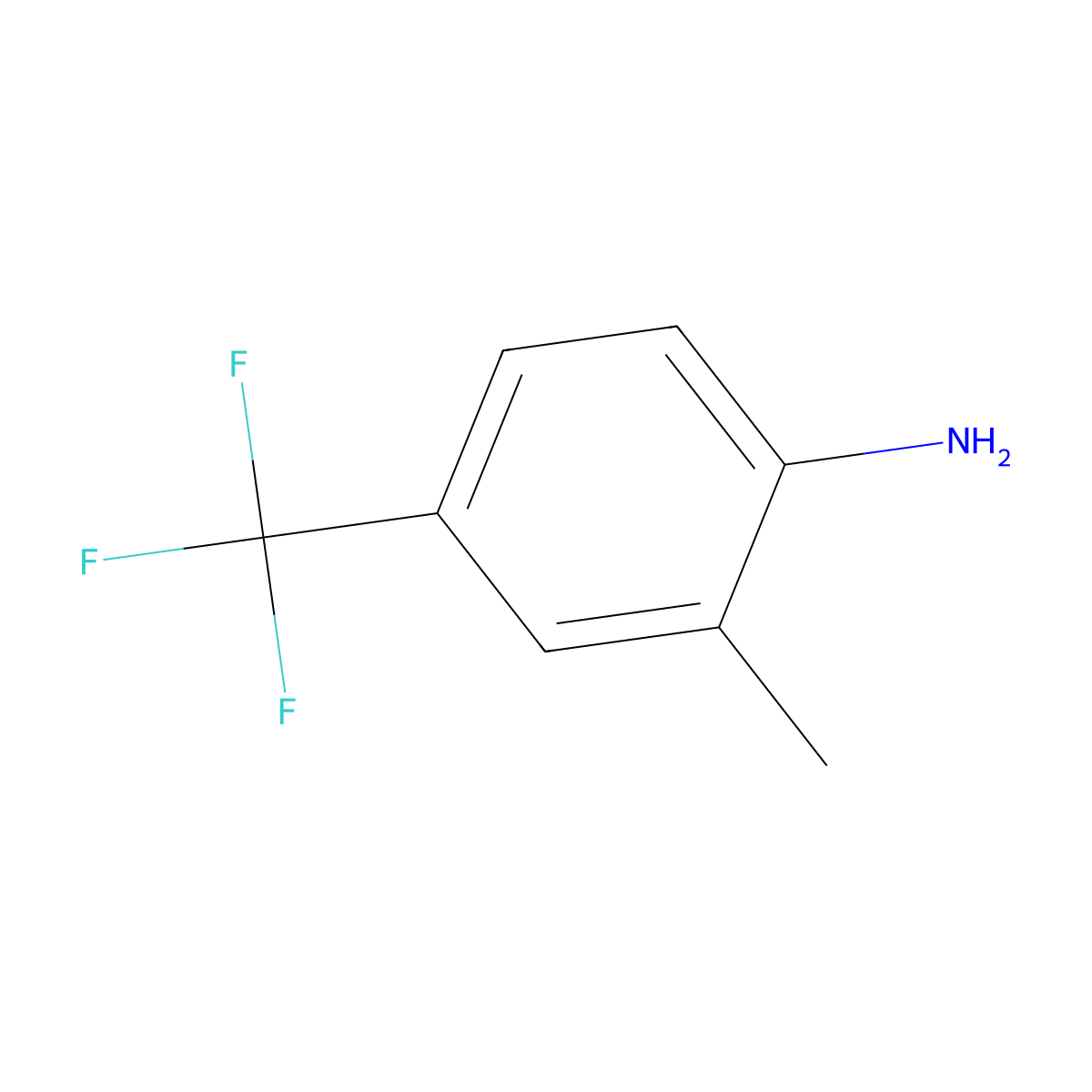4-Amino-3-methylbenzotrifluoride molecular structure, CAS 67169-22-6