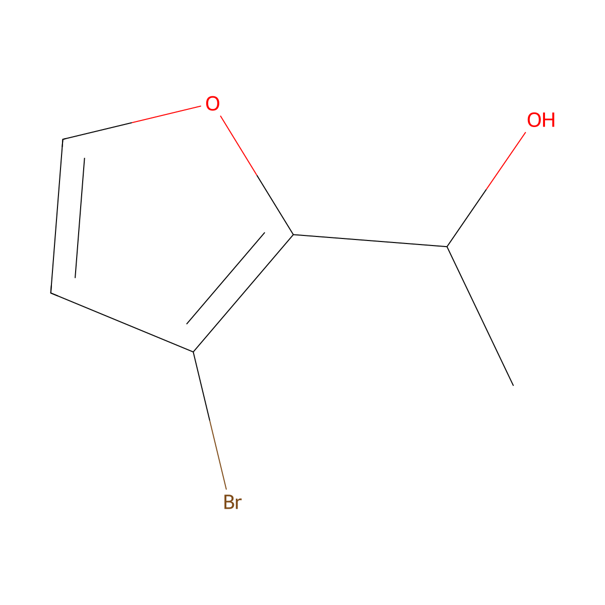 1-(3-Bromofuran-2-yl)ethanol molecular structure, CAS 67170-98-3